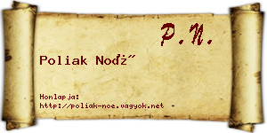 Poliak Noé névjegykártya